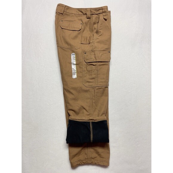 Duluth Fleece-Lined Fire Hose Relaxed Fit Cargo Pants Men’s Size 38x30 Canvas - Picture 2 of 13